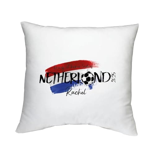 Image of Shopagift Personalised Bring it Home Netherlands Football Cushion Cover Bedroom Lounge Accessory - 40cm x 40cm
