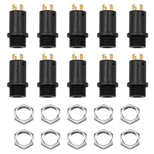 Image of WANGCL 10Pcs 3.5mm Stereo Jack Panel Mount Connector Mini Stereo Female Jack Socket Plug With Nuts for Headphone Audio Video