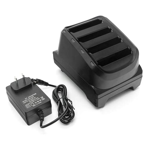 Image of 4-Slot Battery Charging Cradle Kit for Zebra TC21 TC26 TC210 TC210K TC26AK Barcode Scanners | Compatible with BT-000409 Battery - Charger Station with Adapter SAC-TC2Y-4SCHG-01