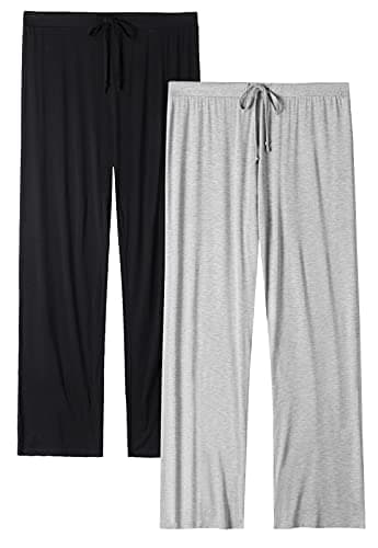 Image of Vislivin Casual Womens Pants Soft Lounge Pants Sleep Pajama Bottoms with Pocket Black/Gray-1 L