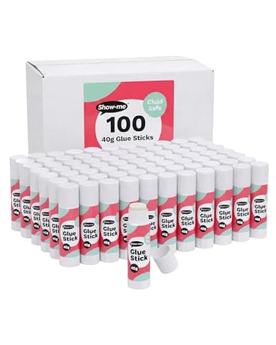 Image of Classmaster - Glue Sticks for School & Crafts | 40g Child-safe Paper Glue with Strong Hold | Washable, Non-Toxic PVP Formula | Classroom & Scrapbooking Supplies, 100 Pack