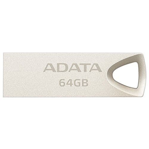 Image of ADATA UV210 64GB Metallic Style Capless Water Resistant Dust Resistant Impact Resistant USB Flash Drive, Gold (AUV210-64G-RGD)