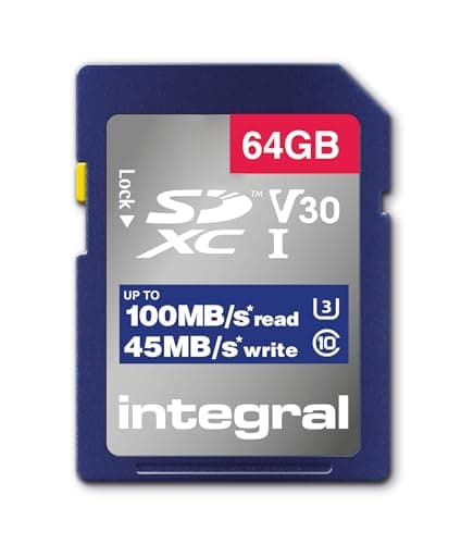 Image of Integral Memory 64GB SDxC Premium Ultra High Speed Up to 100MB/s Reading, 45MB/s Writing, Class 10 V30 UHS-I U3, by Integral Memory
