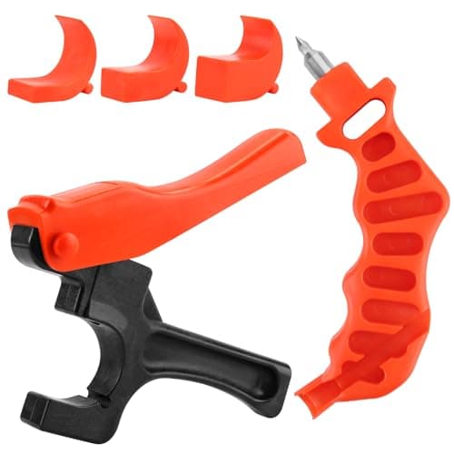 Image of Kalolary 2Pcs Drip Irrigation Hole Punch, Irrigation Tubing Hole Punch Tool Lawn Garden Watering Tube Punch for 16/20/25/32mm PE Pipe and Emitter Insertion with 3 Punch Diameter Adjustment (Orange)