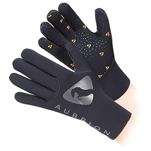 Image of Shires Aubrion Neoprene Yard Gloves in Black Extra Small, Black