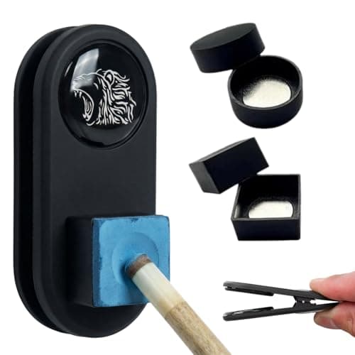 Image of Magnetic Pool Chalk Holder - Silent Snooker Pool Cue Accessories with Belt Clip,Strong Magnetic Chalk Holder Clip,Portable Silicone Billiard Chalk Holder Set for Table Practice,Billiards Gifts