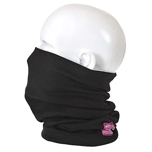 Image of Portwest Flame Resistant Anti-Static Neck Tube, Size: One Size, Colour: Black, FR19BKR