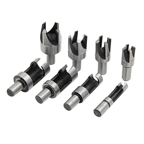Image of 8-Piece Carbon Steel Plug Cutter Set | Barrel & Claw Type for Wood Drilling & Dowelling
