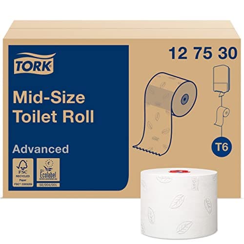 Image of Tork D8225 Advanced Compact Auto Shift Toilet Paper Roll, 100m, White, Pack of 27