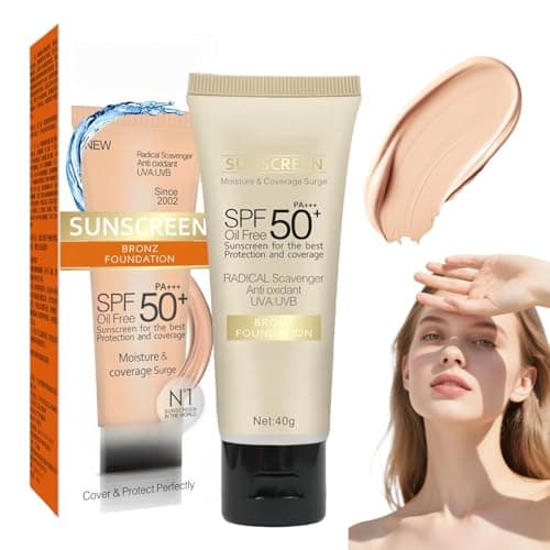Image of Tinted Sunscreen SPF 50,Face Sun Cream SPF 50 for Daily Makeup,Sun Screen SPF50 for Face,Broad Spectrum Sun Protection with Sheer Coverage,Tinted SP/F Fa/ce Moisturiser,Non-Greasy for Daily Wear