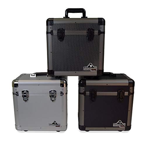 Image of Gorilla LP80 12" LP Vinyl Record Storage Carry Case - Holds 80-3 Colours Available (Titanium)