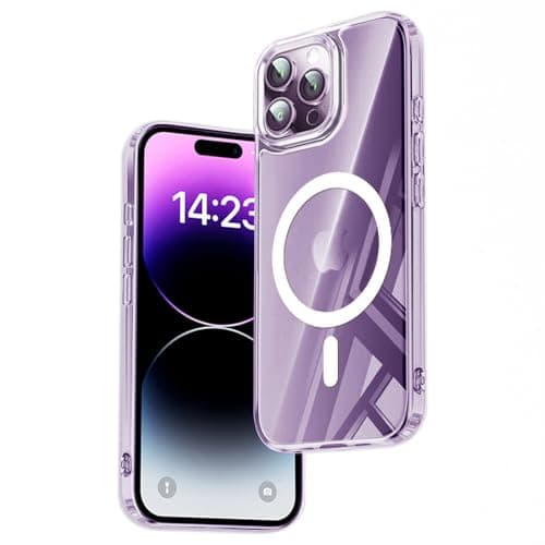 Image of TEOPHA Magnetic Clear Case for iPhone 14 Pro Max (6.7-Inch) Compatible with MagSafe, Shockproof Anti-Scratch Phone Bumper Cover for iPhone 14 Pro Max - Clear
