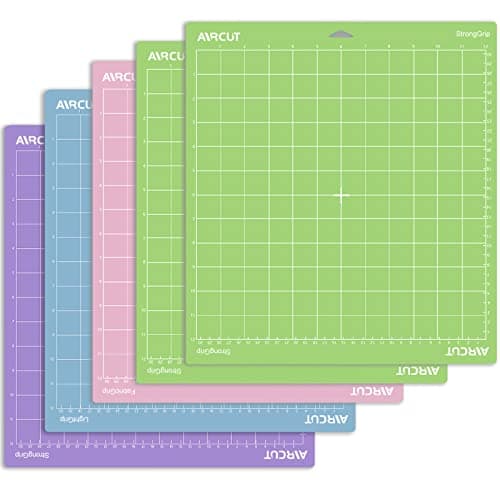 Image of AIRCUT Cutting Mat for Cricut Maker/Explore Air 2/Air/One, 12x12 Inch (Multicolor 5 Pack, Multicolor 12''x12'')