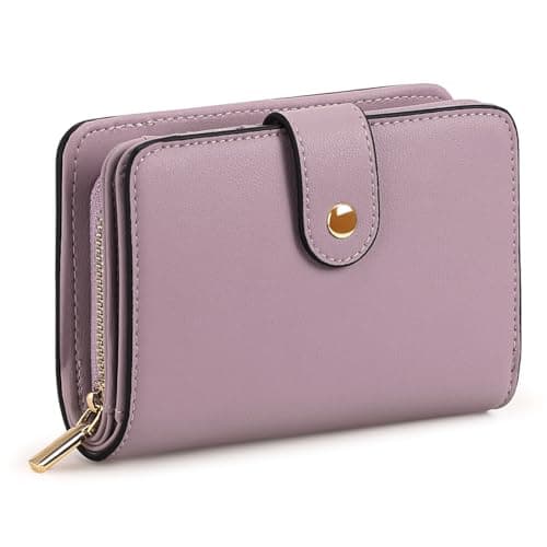 Image of GAEKEAO Ladies Leather Purse RFID Blocking Women's Wallet Bifold Ladies Credit Card Wallet with Zip Around Coins Section Real Leather Purse