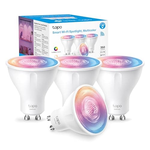Image of Tapo L630 (4-Pack) Smart Bulb, Alexa Light Bulb, Smart Light Bulb Spotlight, GU10 Lamp Base, 16 Million Colours, White Tunable, High Lumen & Dimmable, Remote Control, Voice Control Alexa & Google