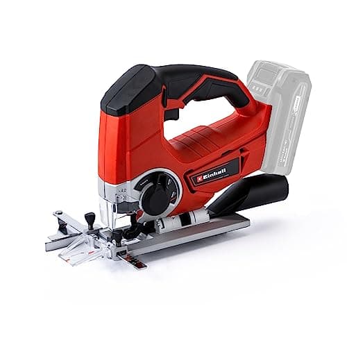 Image of Einhell Cordless Jigsaw 18V Power X-Change, with Angle Adjustment - Battery Powered Electric Saw to Cut Wood, Plastic and Metal, Without Battery TE-JS 18/80 Li