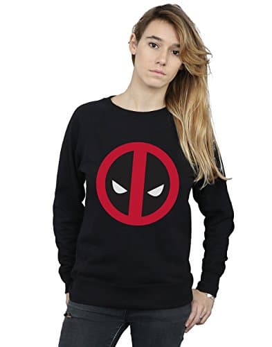 Image of Marvel Women's Deadpool Large Clean Logo Sweatshirt Black Small