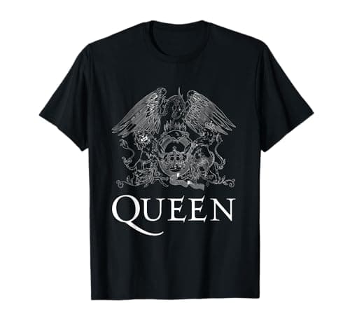 Image of Queen Official Classic Crest Logo White T-shirt T-Shirt