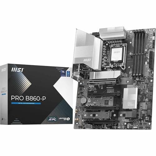 Image of MSI PRO B860-P Motherboard, ATX - Supports Intel Core Ultra Processors (Series 2), LGA 1851-12 DRPS, DDR5 Memory Boost (8600+ MT/s OC), PCIe 5.0 x16 & 4.0 x16, M.2 Gen5, 5G LAN