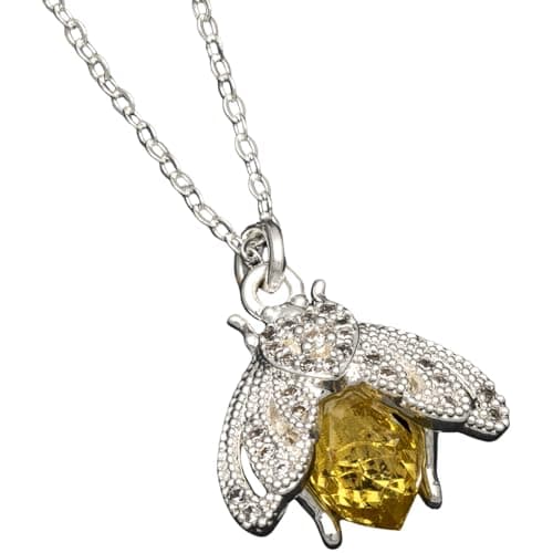 Image of Equilibrium 46cm Yellow Crystal Honey Bee Necklace
