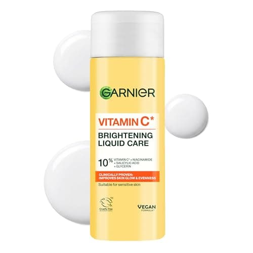 Image of Garnier Vitamin C Brightening Liquid Care Toner with 10% Glycerin + Niacinamide + Vitamin C + Salicylic acid - Dermatologically tested, Vegan Formula, Cruelty-Free approved - 120ML