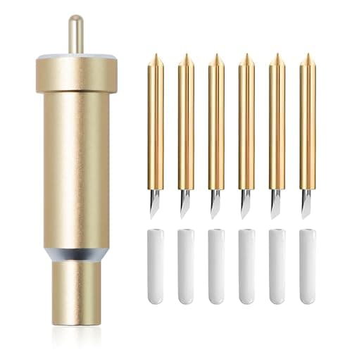 Image of Keboyoe 6 Pcs Explore Deep Cut Blade With Housing 30°/45°/60° Fine Point Cutting Blades Replacement, Maker Deep Cut Blade Compatible with Cricut Maker, Maker 3, Cricut Explore Air One, Air 2, Air 3