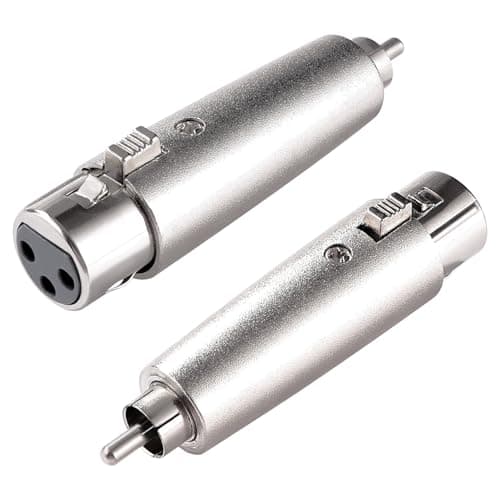 Image of KUOQIY 2 PCS 3-Pin XLR to RCA Adapter, XLR Female to RCA Male Audio Microphone Adapter, for Microphones Audio Equipment Mixers