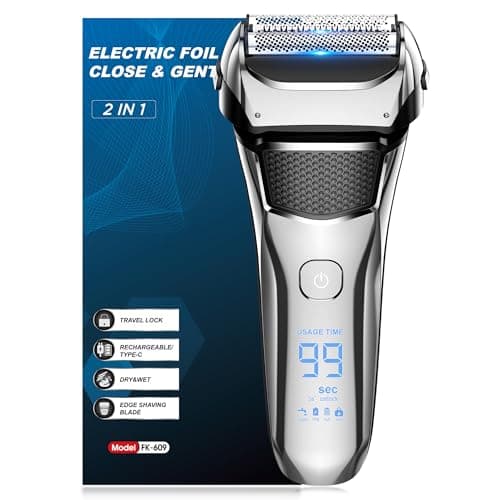 Image of Shavers for Men,Foil Shaver with Floating Blade,100% Waterproof Electric Razor for Men,Precision Beard Trimmer, Rechargeable Electric Shaver 100-Min Cordless,Smart LED,Travel Lock