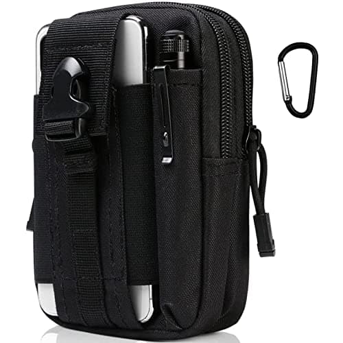 Image of flintronic Tactical Waist Bags, Universal Outdoor Waist Pack| Molle EDC Pouch + Outdoor Hook | Utility Gadget Waist Bag with Cell Phone Holster for Sports, Hiking, Camping, Traveling (Black)