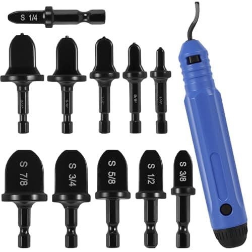 Image of Deburring Tool Set Hand Deburring Tool with 11 Copper Tube Expander Deburring Scraper Tools Efficient Manual Deburring Cutter Burr Remover for Plastic, 3D Printing, Metal, Aluminium, PVC, Steel