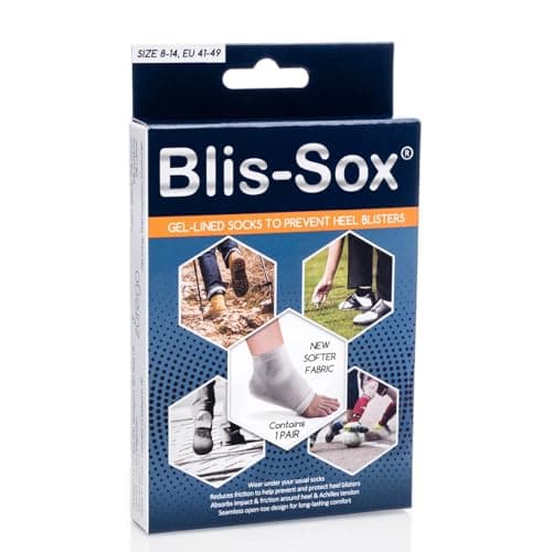 Image of Blis-Sox Blister Socks - Grey - 1 Pair - Gel-Lined Hiking and Sports Socks - UK/US Size 8-14, EU 41-49