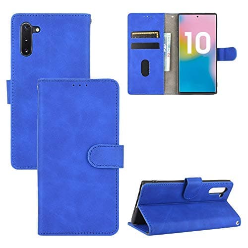 Image of Compatible with Samsung Galaxy Note10 5G N971U Flip Wallet Cover,Compatible with Samsung Galaxy Note10 4G Kickstand Magnetic Closure Blue