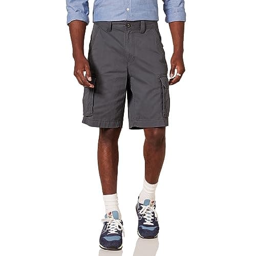 Image of Amazon Essentials Men's Classic Fit 10"(25cm) Cargo Work Shorts with Pockets(Available in Big & Tall), Charcoal, 46W