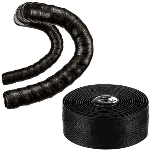 Image of Lizard Skins DSP V2 Cycling Handlebar Tape - Black, 2.5mm Thick/Bicycle Handle Bar Grip Roll Wrap Pro Tour Team Road Cycle Race Ride Screw Plug End Polymer Racing Riding Hand Control Accessories Pair