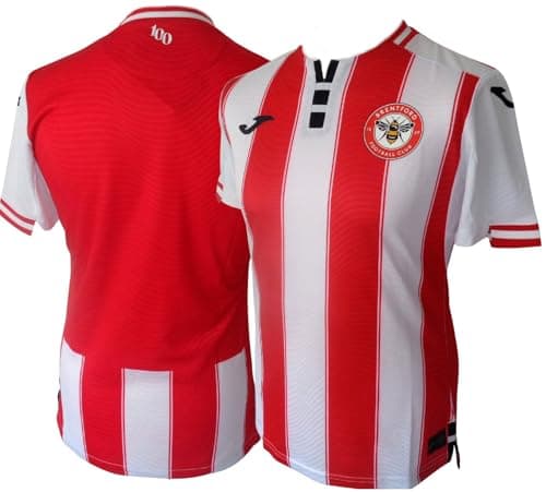Image of Joma Brentford FC Men's Home Football Shirt Jersey 2025-2026 (UK, Alpha, L, Regular, Regular) Red/White