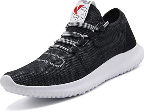 Image of CAMVAVSR Men's Sneakers Fashion Lightweight Running Shoes Tennis Casual Shoes for Walking, Black, 9 UK