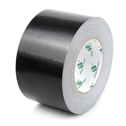 Image of BOMEI PACK Black Wide Duct Tape Reinforced 75mm x 50m Waterproofs Heavy Duty Gaffer Tape for Pipelines Fixing Repairing DIY Craft Labeling,Carpet Edge Single Side Seam Sealing