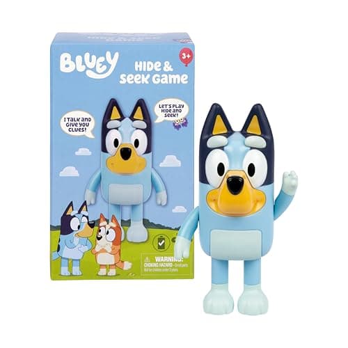 Image of Moose Bluey Hide & Seek Game, Hide the figure and press her nose to start the built-in timer, talks and giggles to help kids find her, When found, kids can Dance To Theme Song