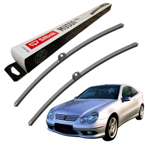 Image of Silbak Windscreen Wipers, fits for MERCEDES-BENZ C-CLASS (SPORTCOUPE) (07/2003-02/2008) Front Wiper Blades, 550mm/550mm