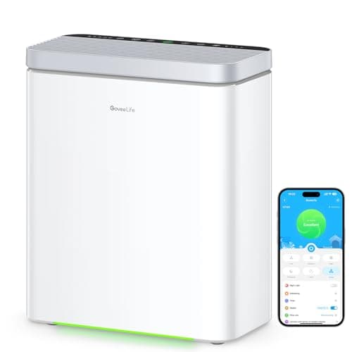 Image of GoveeLife Smart Air Purifier for Home Large Rooms and Allergies, Covers up to 97m², PM2.5 Monitor, HEPA Sleep Mode, 3-in-1 Filter with App and Alexa Control for Pet Hair, Pollen, and Odors