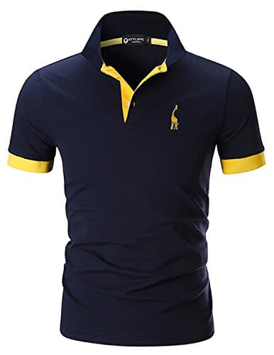 Image of STTLZMC Mens Casual Short Sleeve Polos Tennis Golf Classic Polo Shirts,Dark Blue,XXL