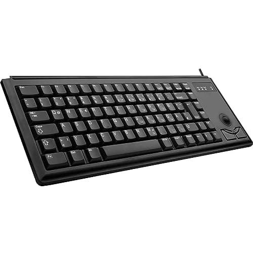 Image of CHERRY G84-4400, Compact Keyboard with Trackball, EU-Layout (QWERTY), Wired (USB-Connection), 2 Mouse Keys, Mechanical ML Switches, Black