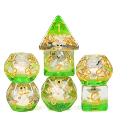 Image of Little Goblin Dice Set - Sci Fi Alien Dice Set - TTRPG Dice Polyhedral Dice Set - Dice for War Games Card Games Tabletop RPGs 7 Pc
