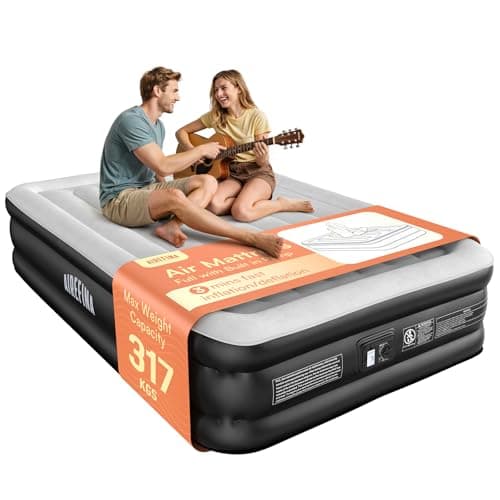 Image of Airefina Inflatable Air Mattress, Double Airbed with Built-in Electric Pump, Blow Up Mattress In 3 Mins Fast Inflation, Type-0 Technology, Portable Air Bed for Home Camping, 190x137x46cm