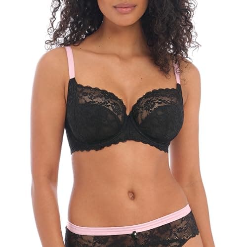 Image of Freya Women's Offbeat Underwire Side Support Bra Full Coverage, Opaque, Black, 36K US