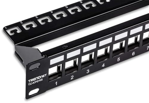 Image of TRENDnet 24-Port Blank Keystone Shielded 1U Patch Panel, TC-KP24S, STP, Cat6A, Cat5, Cat5e, Cat6, 19 Inch RackMount Design, Recommended with TC-K06C6A Cat6A Keystone Jacks