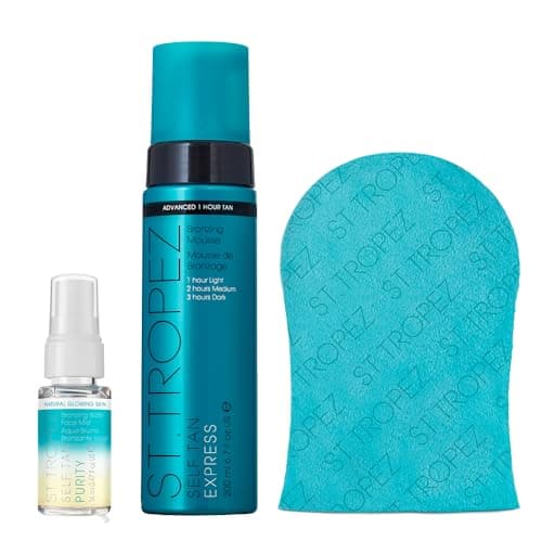 Image of St.Tropez Self Tan Bestseller Bundle, Purity Face Mist 14ml, Express Mousse 200 ml & Applicator Mitt, Vegan, Natural & Cruelty Free