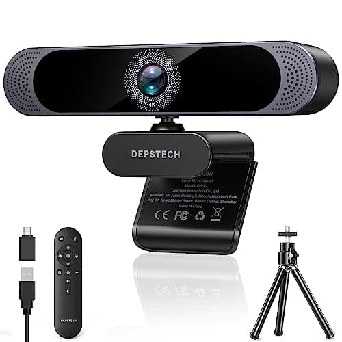Image of DEPSTECH DW49 Pro Webcam 4K, 3X Zoomable Webcam with Microphone and Remote, 1/2.55" Sony Sensor, Dual Noise-Canceling Mics, Autofocus Computer Camera for PC Mac, Streaming, Video Call, Skype, Teams