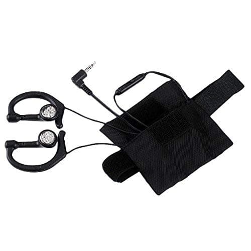 Image of Hama HK-215 Clip-On Stereo Headphones - Black, with Carrying Bag