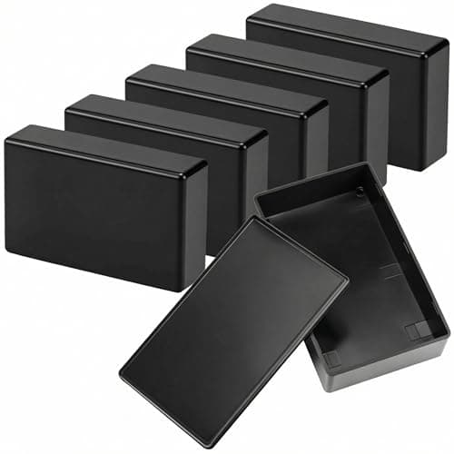 Image of QWORK® 6 Pcs Black ABS Plastic Project Box,Electronic Junction Enclosure for Power, Instruments, and Portable Projects (100x60x25 mm)